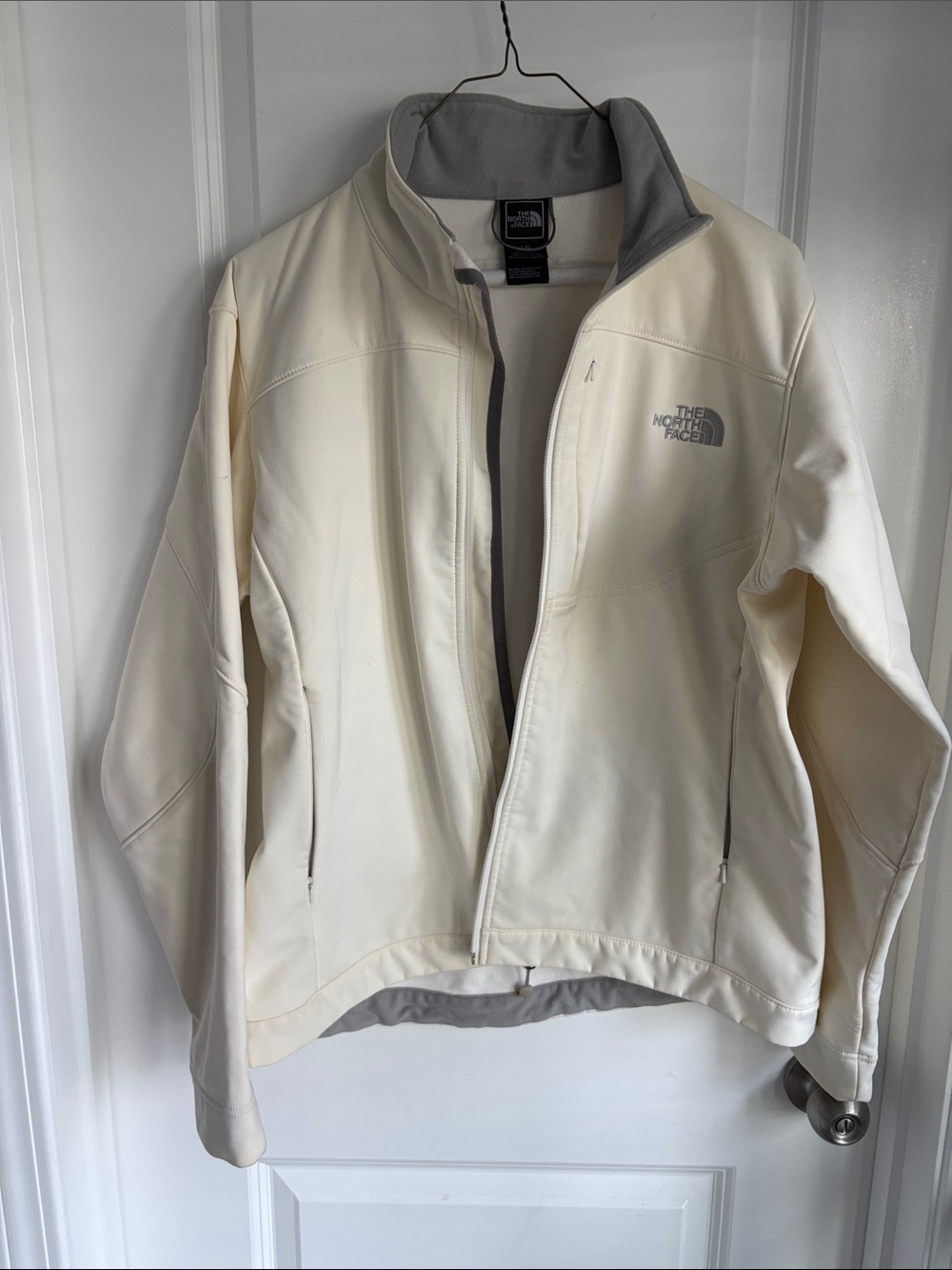 The North Face Women's Cream Softshell Jacket with Gray Lining